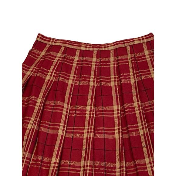 Vintage Pendleton Red Plaid Vtg Virgin Wool A Line Skirt See Measurements Szcon - Picture 2 of 7
